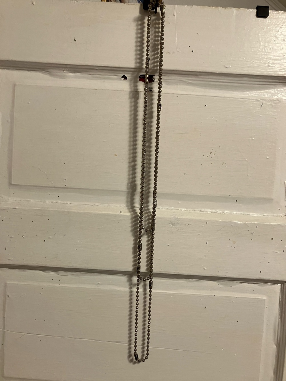 Set of 3. Like new linked silver beads to make 3 lengths.  48”. 32”n 28”.